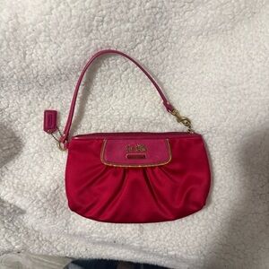 Coach Fuchsia Wristlet with Gold Accents